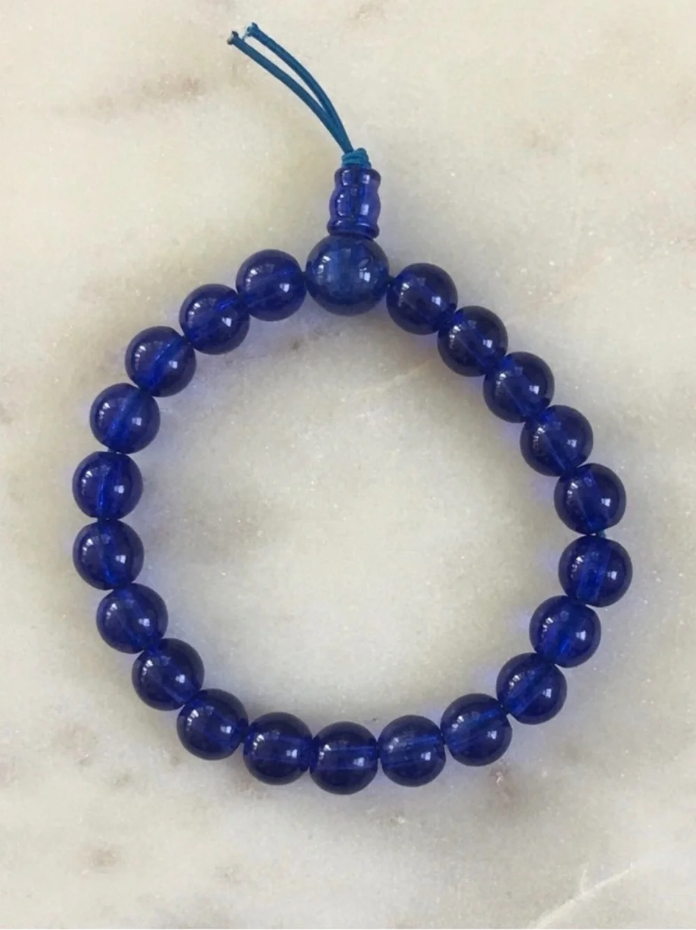 Deep Cobalt Blue Beaded Stretch Bracelet